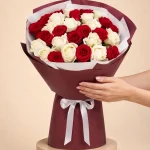 Kırmızı Beyaz Gül Buketi