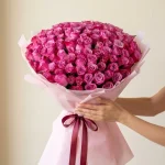 100 Adet Pembe Gül Buketi