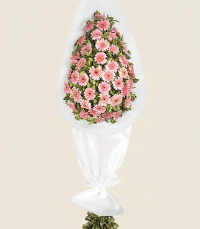 Soft Pembe Çiçekli Çelenk