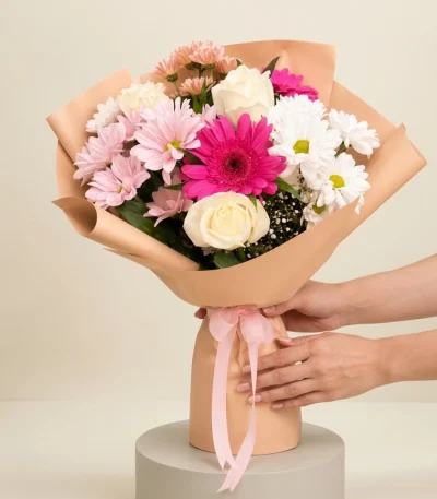 Pembe Gerbera Gül Buketi